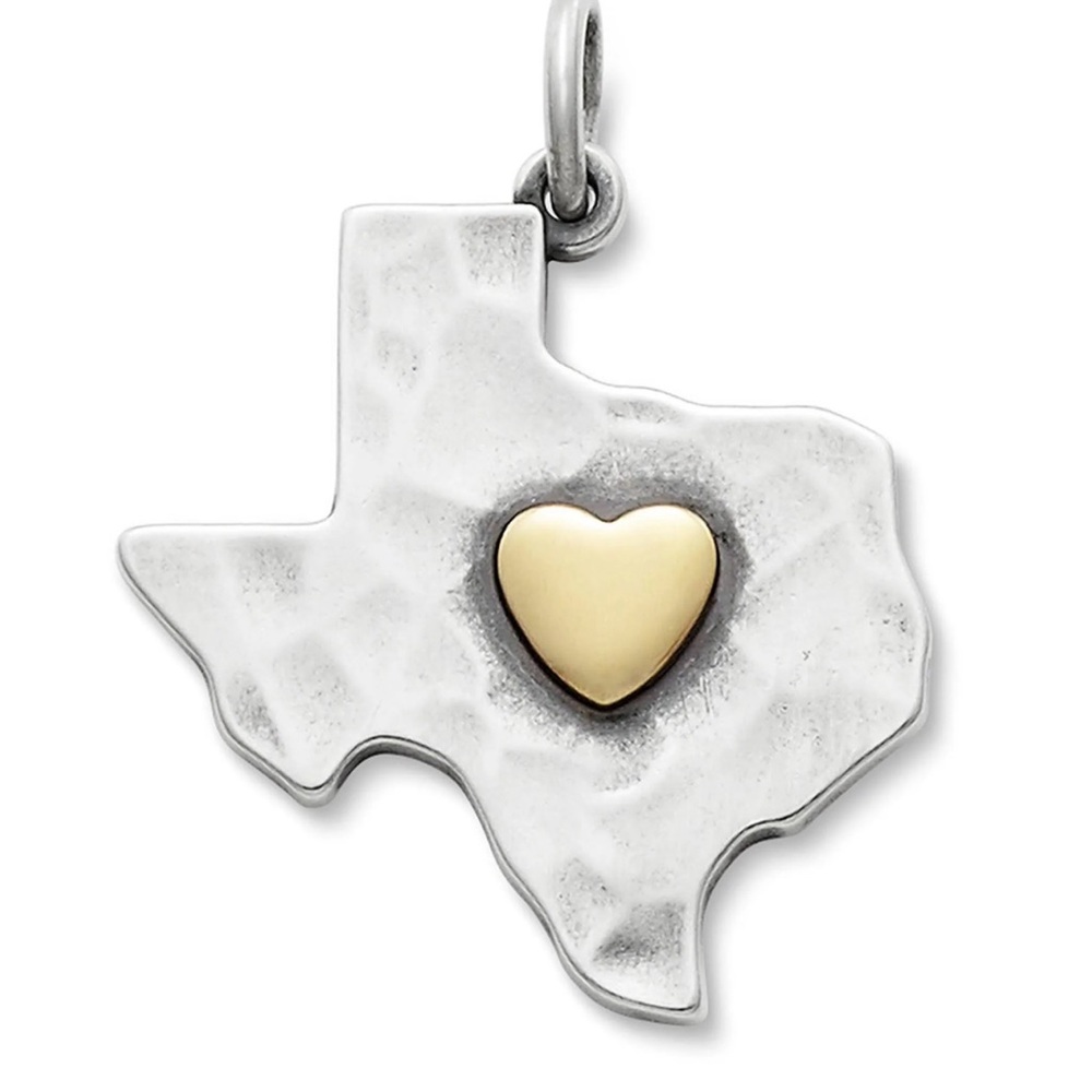 James Avery Heart of Texas Pendant Hammered Retired
